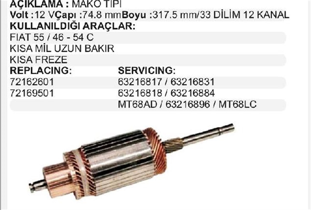 MAKO72162601-Marş Kollektörleri