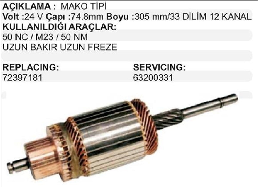 MAKO72397181-Marş Kollektörleri