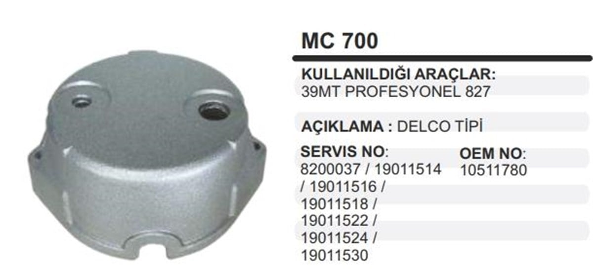 Marş Arka Kapak 39Mt Profosyonel 827           Mc700