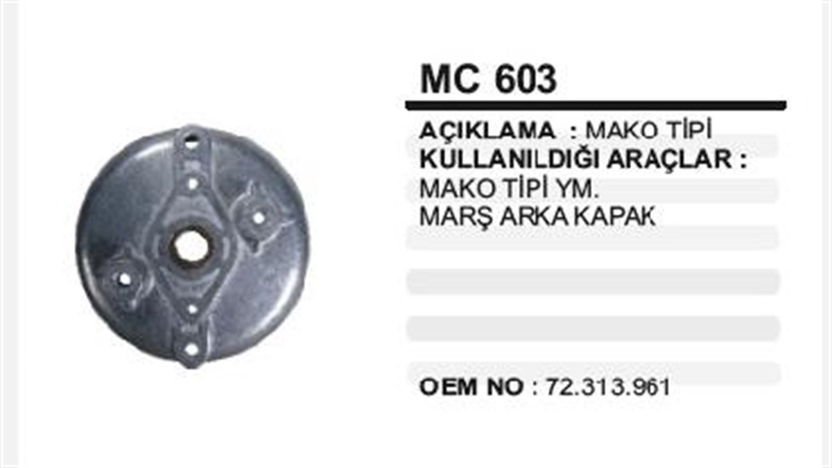 Marş Arka Kapak Burçlu Isuzu Steyr Mako Tip