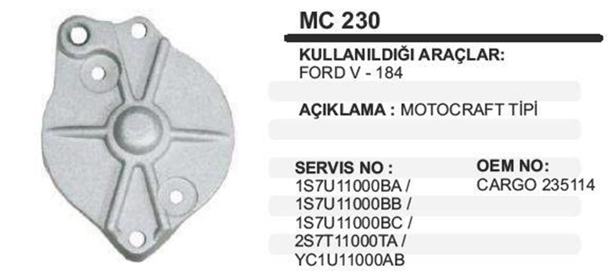Marş Arka Kapak Ford Transit V184 Motograf Mc230 | Remark Mc230