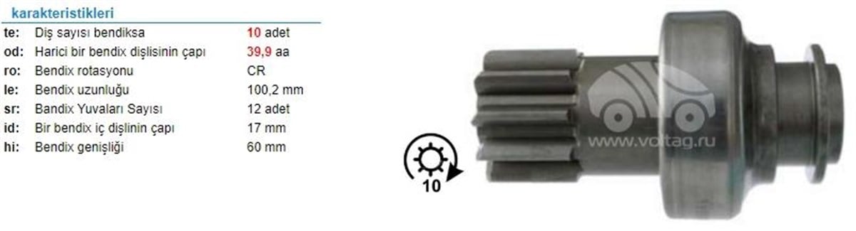 MARŞ DİŞLİSİ 10DİŞ BEDFORD 3.5 TON İNCE FREZE