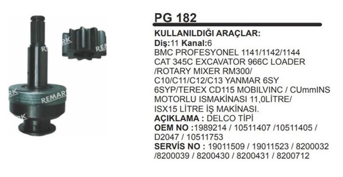 Marş Dişlisi 11Diş Delco 39Mt Profesyonel Mixer Mil Çapı 25Mm | Remark Pg182