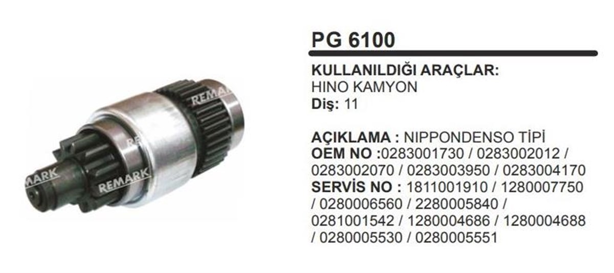 Marş Dişlisi 11Diş Hino 26 200 Kırkayak 2 5 Kw/4 5 Kw/5 5 Kw 40Ayak Burç Aralığı Geniş Sd5070a