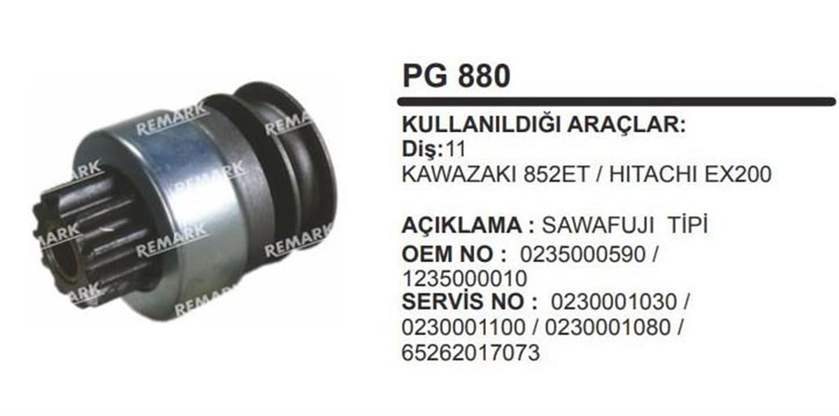Marş Dişlisi 11Diş Kawazaki 825Et Hitachi Ex200 | Remark Pg880
