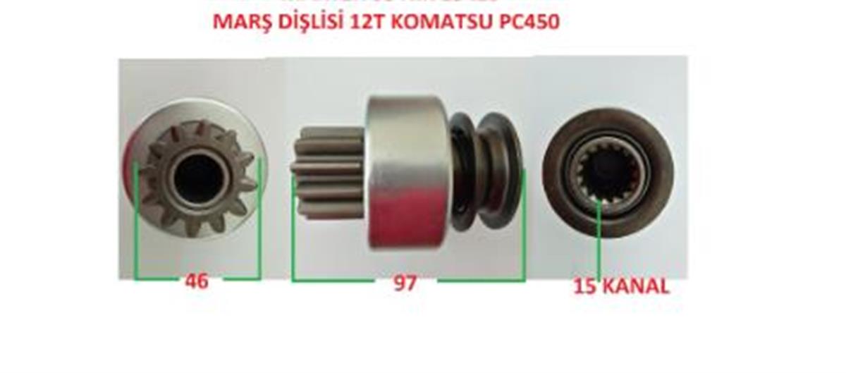 Marş Dişlisi 12Diş Nikko Komatsu 450 Pc300 3 D60 D65