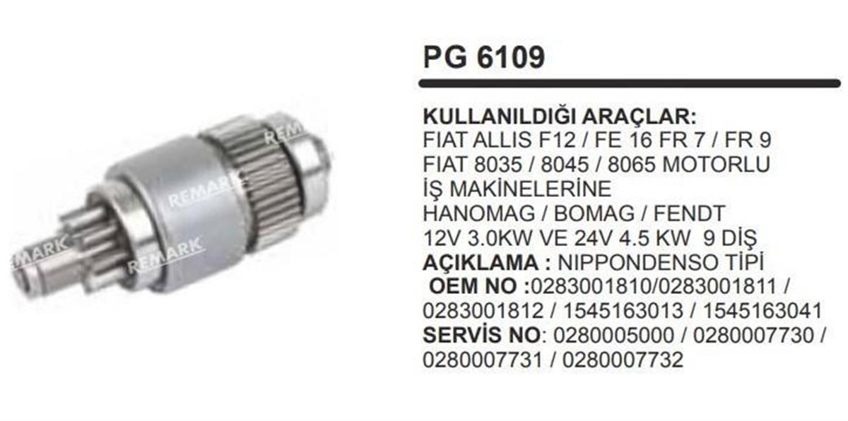 Marş Dişlisi 9Diş Fiat Allis Fe12 16Fıat 8045 8065 Mil Çapı 21Mm | Remark Pg6109