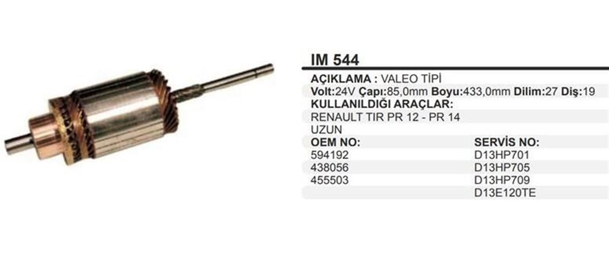 Marş Kollektörü 24V 19Diş Renault Tır Pr12 Pr14 | Remark Im544