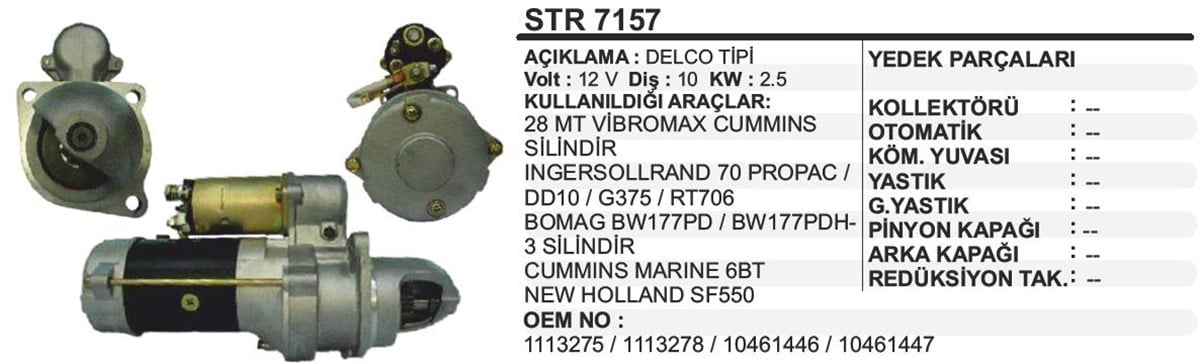 MARŞ MOTORU 12V 10DİŞ PERKİNS 28MT FORKLİFT İŞ.MAK