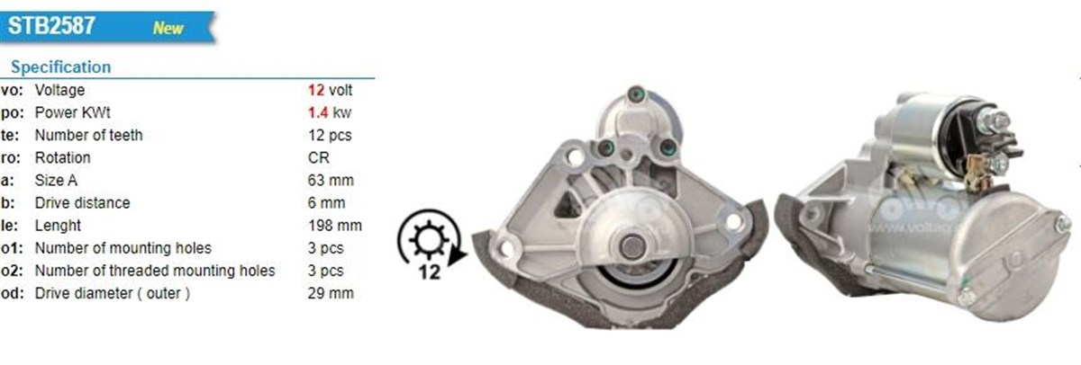 Marş Motoru 12V 12Diş (Start Stop) Reno Mot Mercedes Vito Renault Nıssan 1 6 Dizel Ym Pluslayn 0001136008