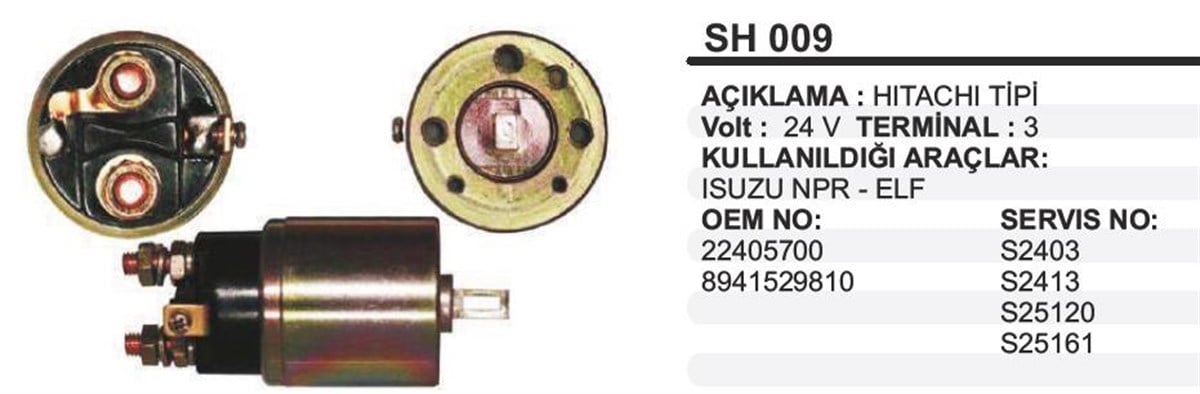 Marş Otomatiği 24V Isuzu Champion Fişli