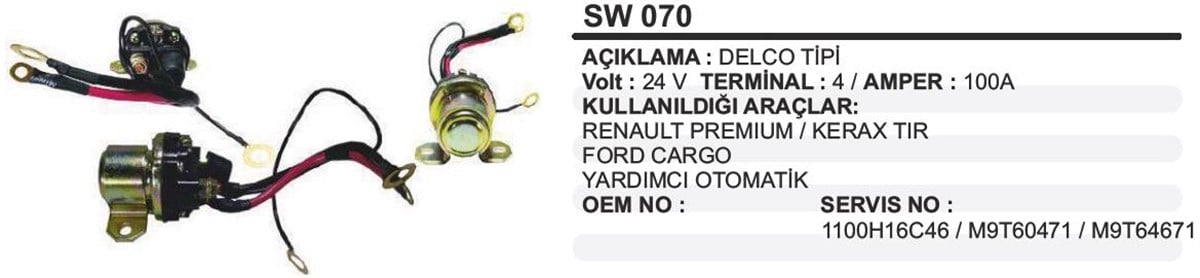 Marş Yardımcı Otomatiği 24V Mıts Reno Tır Ford