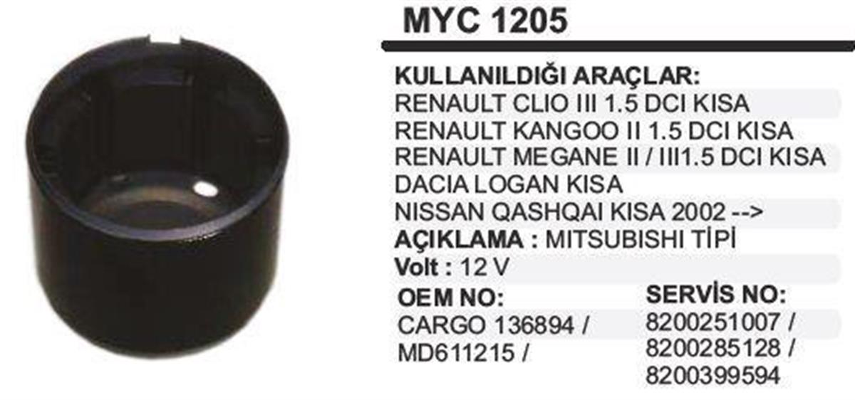 Marş Yastığı 12V Clio Kango Dacia 71X5260 Myc1205