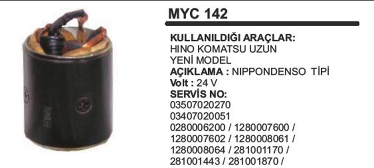 Marş Yastığı 24V Hino Komatsu 95*101*111 Myc142