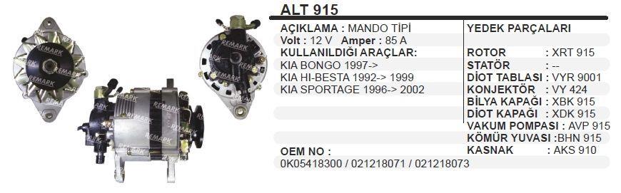 MARTEKALT915-Alternatör Dinamo