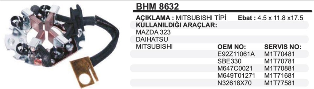 MARTEKBHM8632-Marş Kömürü ve Kömür Yuvası