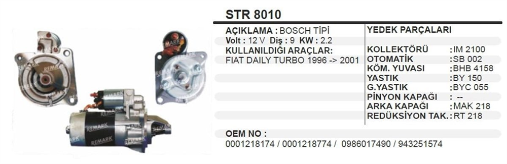 MARTEKSTR19794N-Marş Motoru - Marş Dinamosu