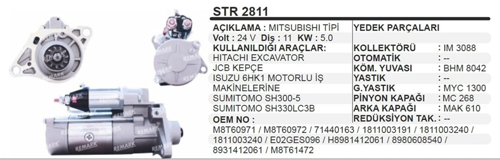 MARTEKSTR2811-Marş Motoru - Marş Dinamosu