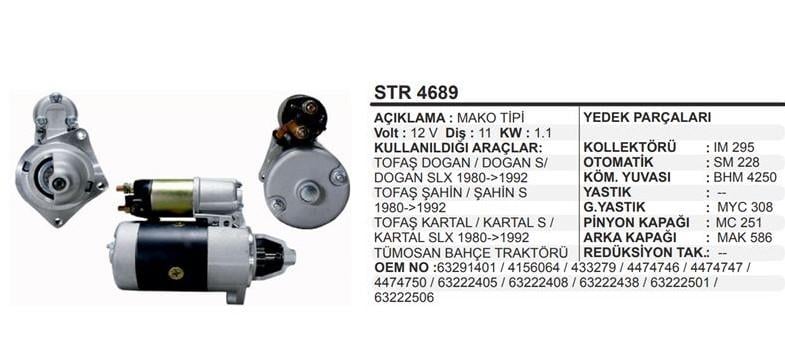 MARTEKSTR4689-Marş Motoru - Marş Dinamosu