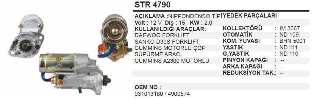 MARTEKSTR4790-Marş Motoru - Marş Dinamosu