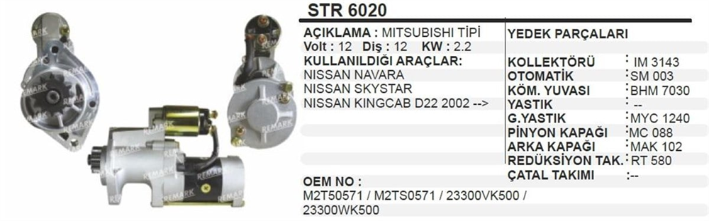 MARTEKSTR6020-Marş Motoru - Marş Dinamosu