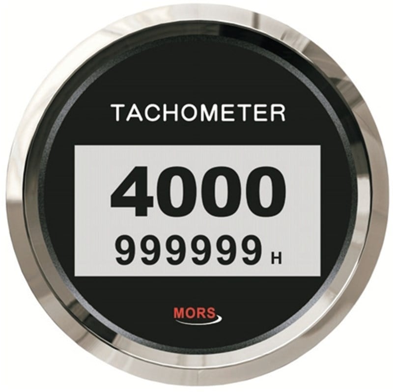 Mors Dijital Devir Göstergesi 4000 rpm Motor Zaman Saatli 12-24 V Siyah 100mm