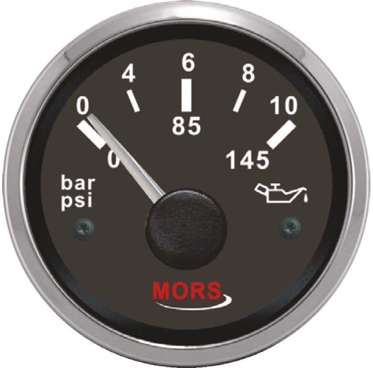 MORS YAĞ GÖSTERGESİ 10 BAR 12V-24V 55MM SİYAH