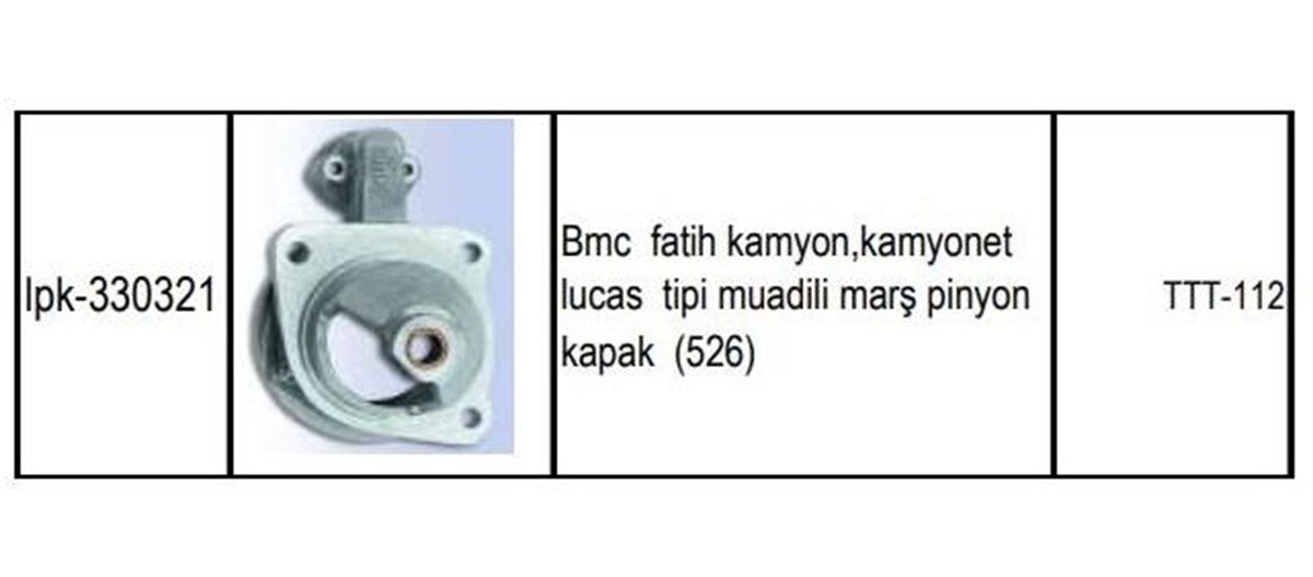 Pinyon Kapağı Bmc Fatih Kamyon Kamyonet  Ttt112 