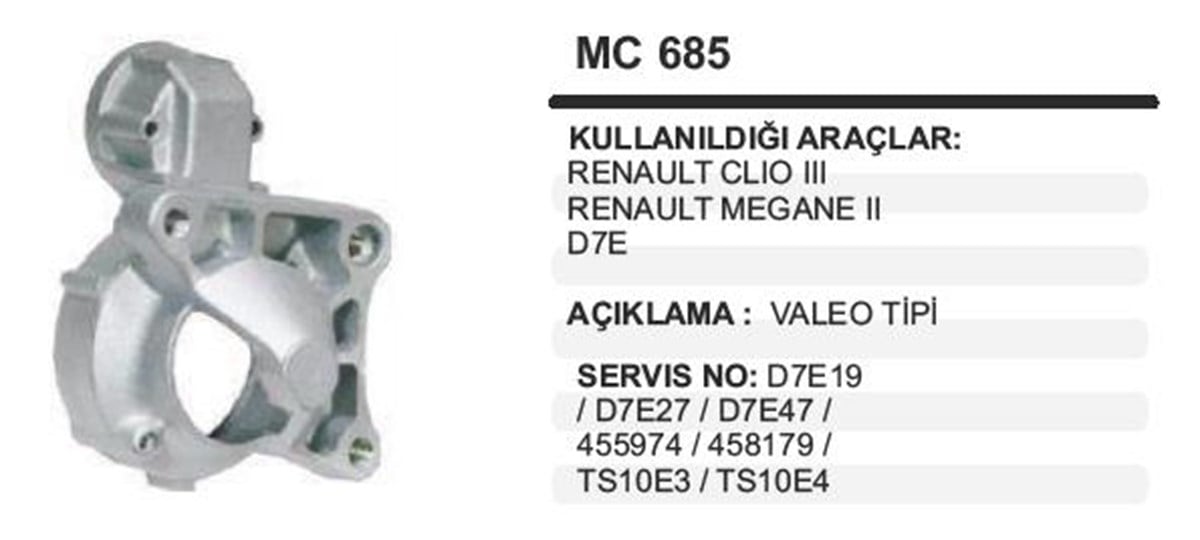 Pinyon Kapağı Reno Megan3 Clio3 D7e          Mc685