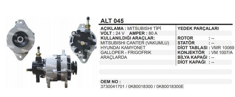 REMARKALT045-Alternatör Dinamo