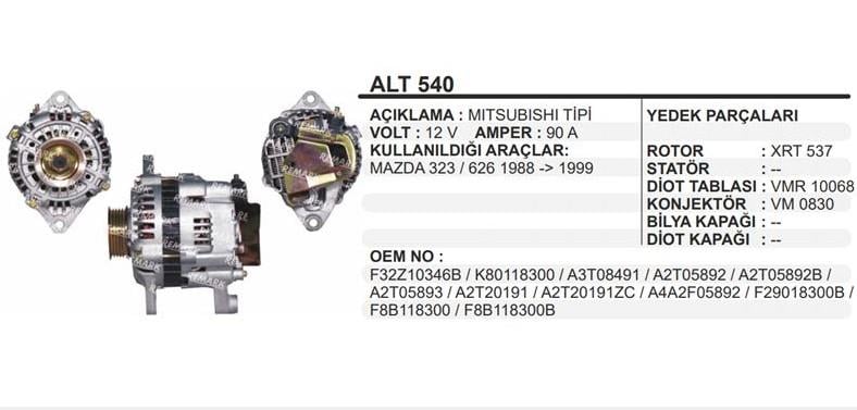 REMARKALT540-Alternatör Dinamo
