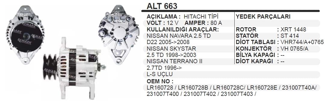 REMARKALT663-Alternatör Dinamo