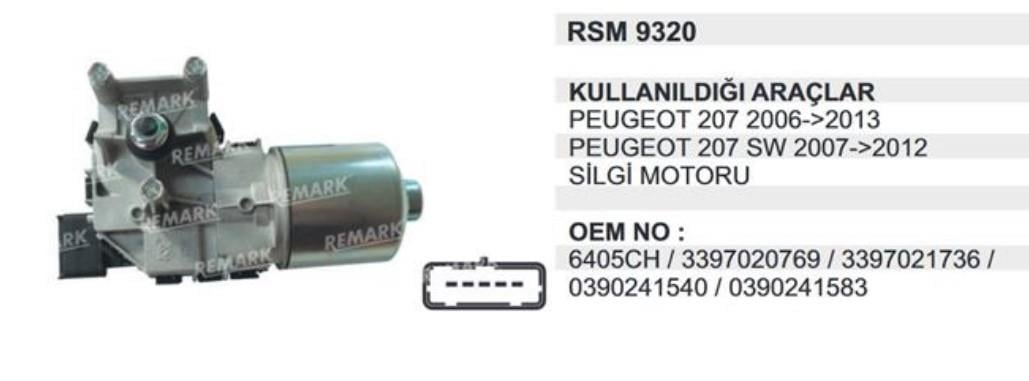 REMARKRSM9320-Silecek Motoru