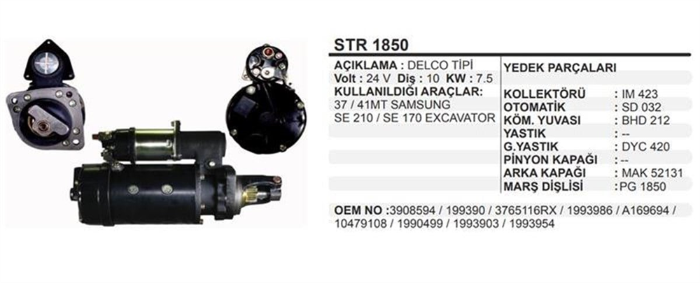 REMARKSTR1850-Marş Motoru - Marş Dinamosu