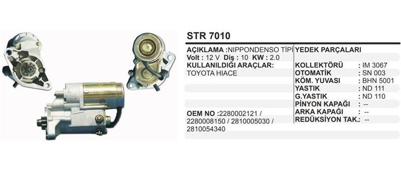 REMARKSTR7010-Marş Motoru - Marş Dinamosu