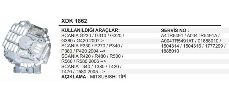REMARKXDK1862-Alternatör Arka Kapak