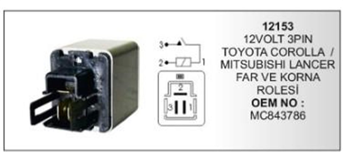 Röle 12V Toyota Mıtsubıshı 3Pin