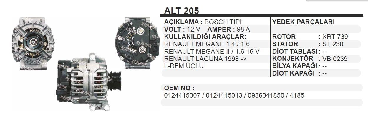 SCHENNAALT205-Alternatör Dinamo