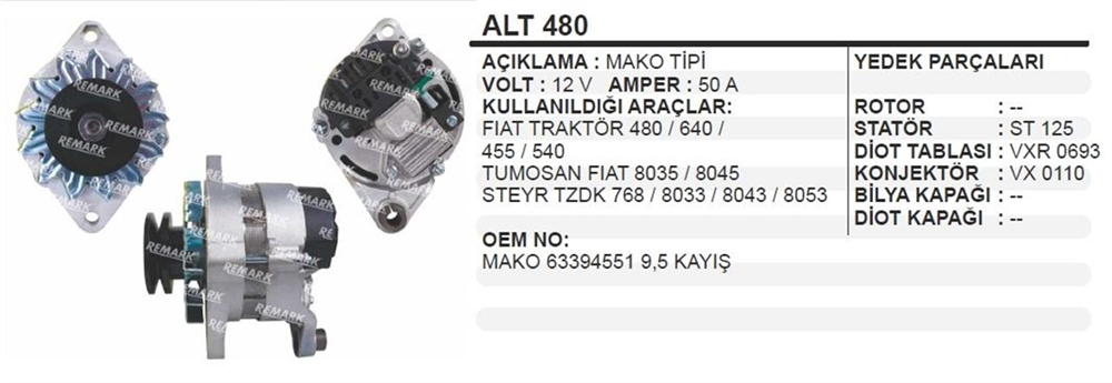 SCHENNAALT480-Alternatör Dinamo