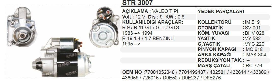 SCHENNASTR3007-Marş Motoru - Marş Dinamosu