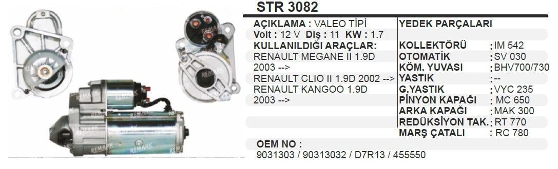 SCHENNASTR3082-Marş Motoru - Marş Dinamosu