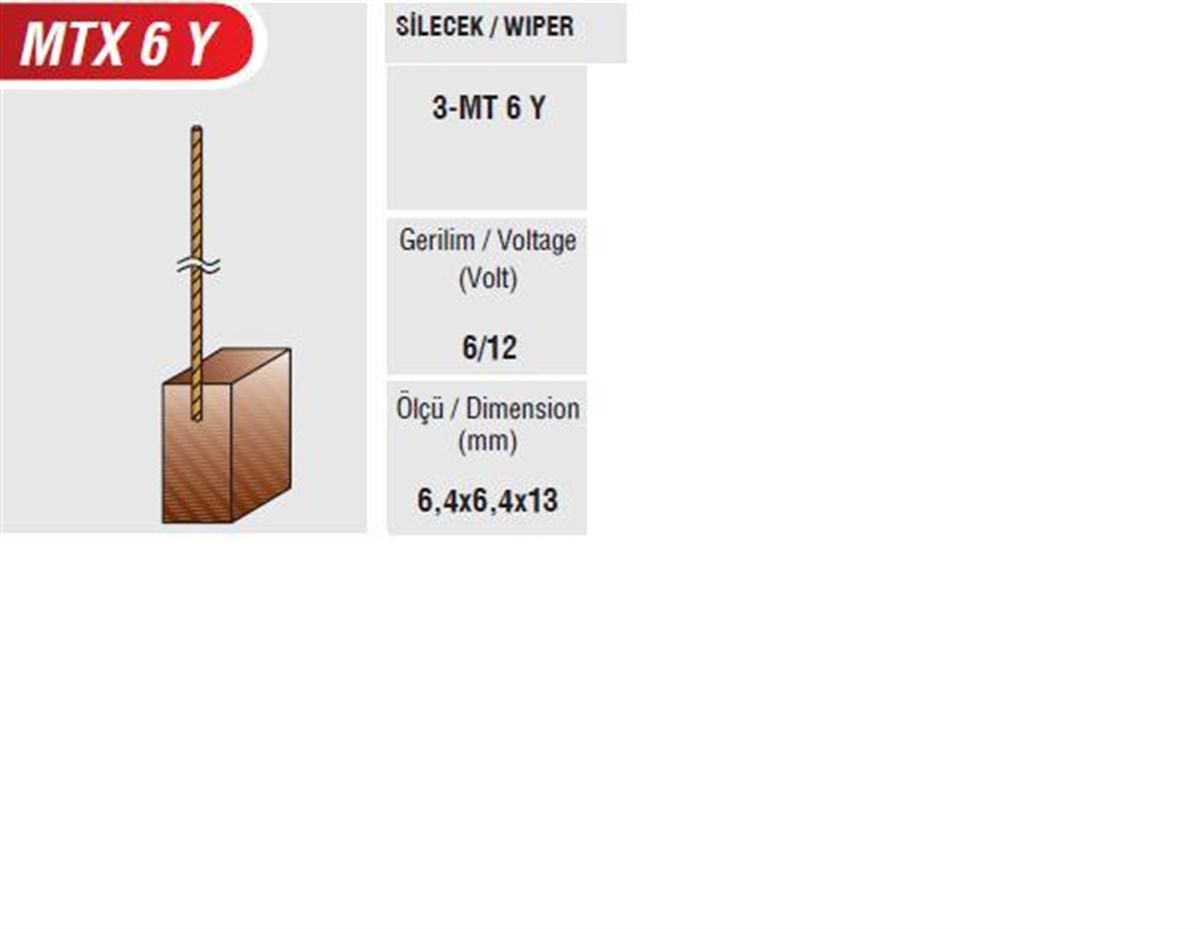 SİLGİ KÖMÜRÜ    MTX-6Y MEGA  6,5*6,5*13
