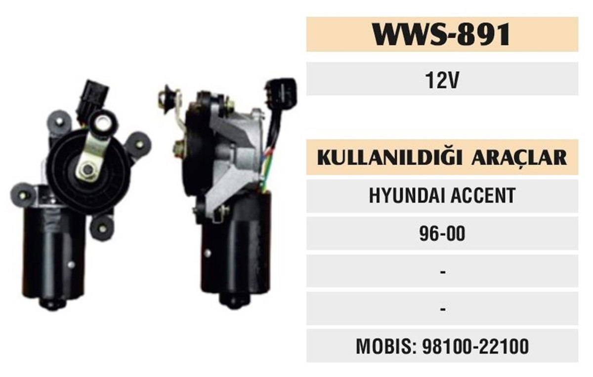 Silgi Motoru 12V Hyundai Accent /96  00  S891