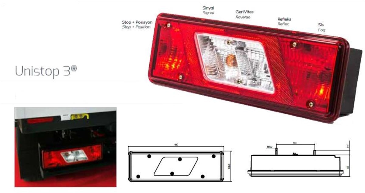STOP LAMBA FORD TRANSİT V347 YM SOL      FAR14309E