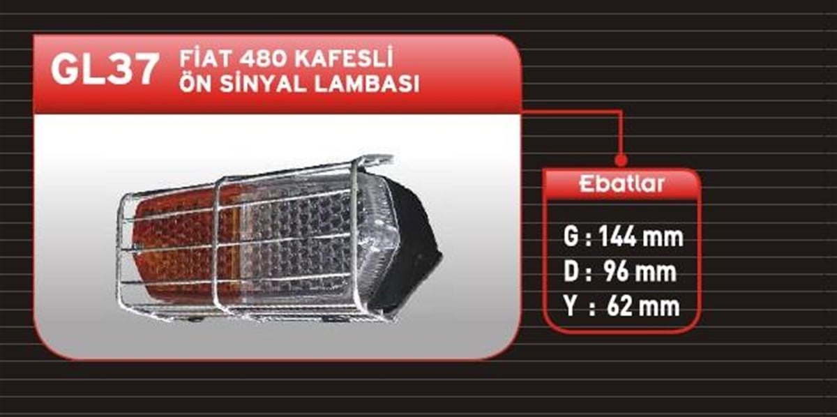 Stop Ön Park Lambası Sol Fıat 480 640 Tel Kafesli Saç  Telli