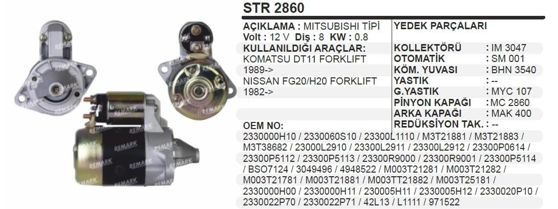 TYPERSTR10MIT0176 -Marş Motoru - Marş Dinamosu