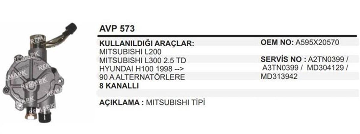 Vakum Pompası L200 L300 Kalın Vak 8Diş Mıt1102 Avp573