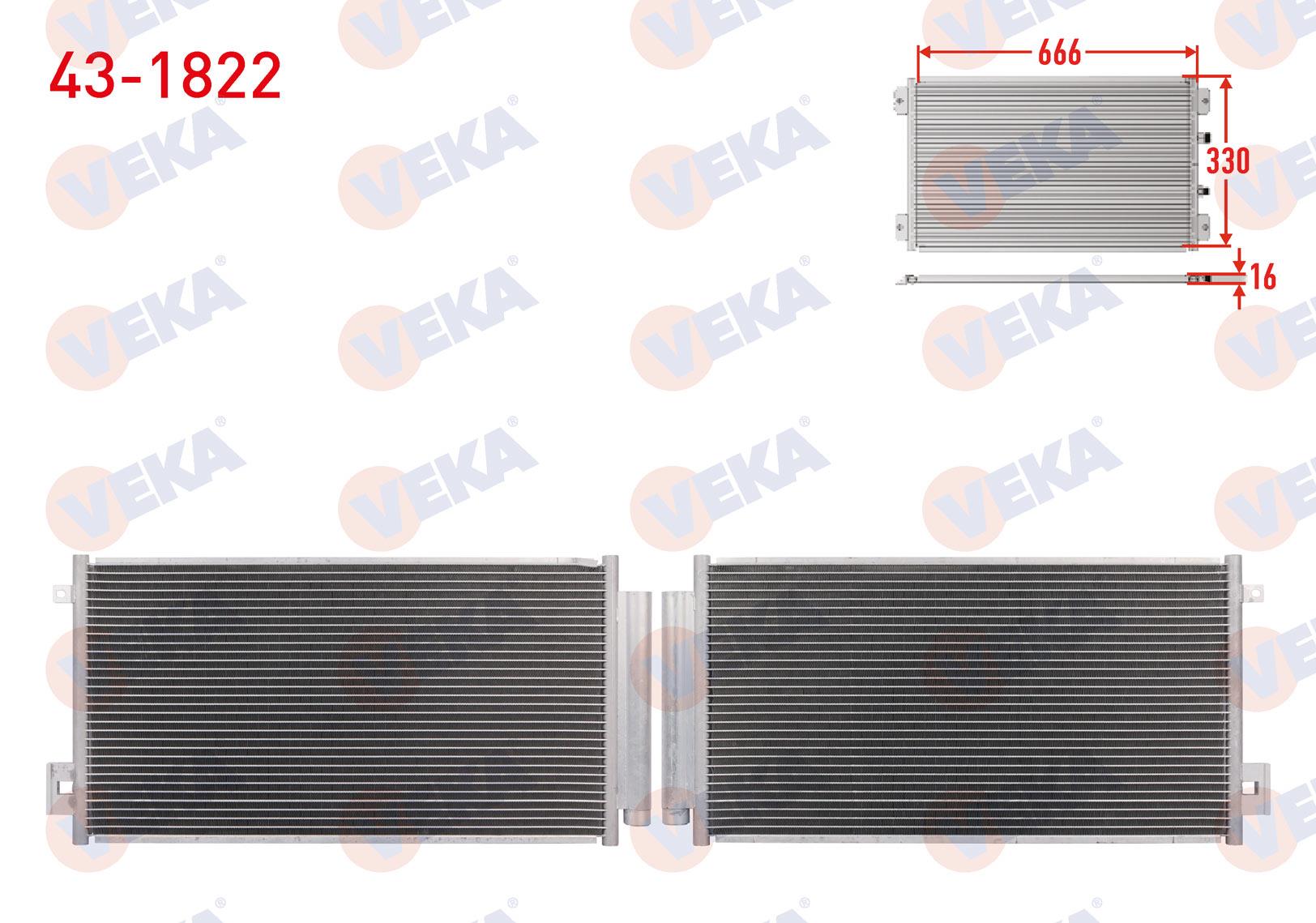 VEKA431822-Klima Radyatörü (Kondenser)
