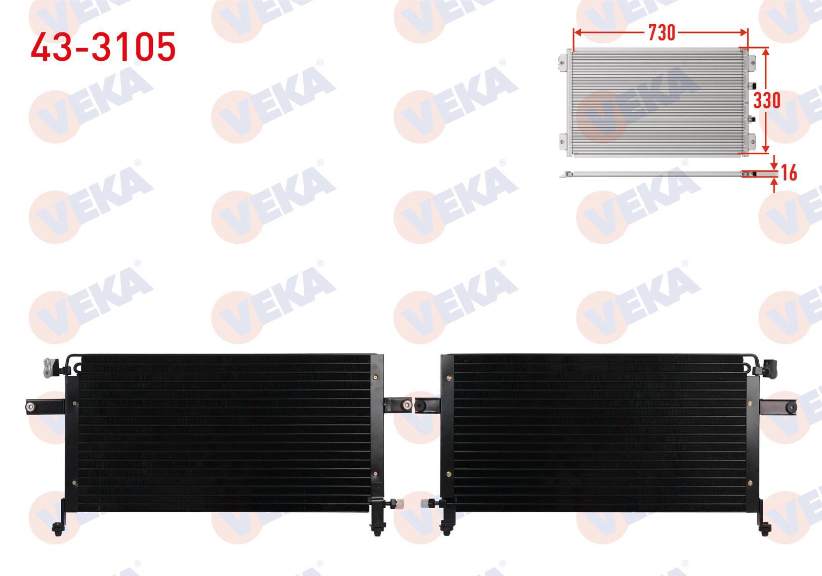 VEKA433105-Klima Radyatörü (Kondenser)