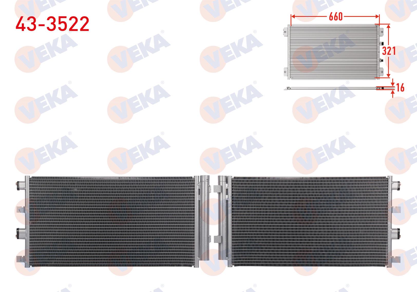 VEKA433522-Klima Radyatörü (Kondenser)
